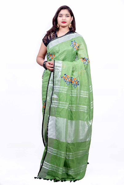 Bihar Khadi. SPUN COTTON SAREE WITH 